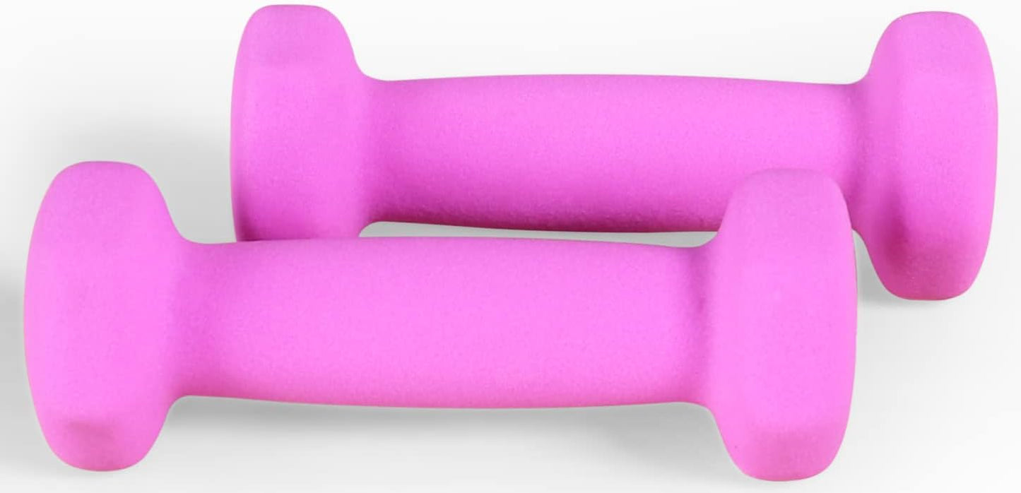 Neoprene Dumbbell Hand Weights, Anti-Slip, Anti-roll, Hex Shape Colorful, Pair or Set with Stand