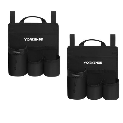 Yorkenbe 2 Packs Beach Chair with Cup Holder, Side Organizer, Hard Back Support, Adjustable Straps, Attaches to Camping/Patio Chair