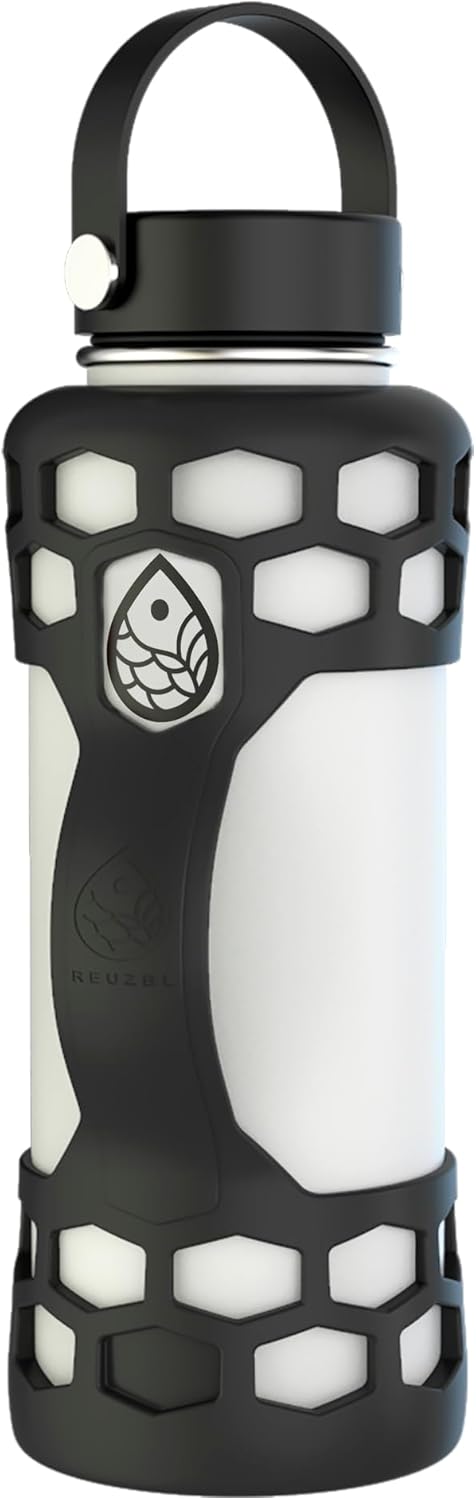 REUZBL Silicone Boot Sleeve Protector with Handle – Compatible with Hydro Flask 40oz, 32oz, 24oz, 21oz – Protective Bottle Bumper for Stainless Steel Water Bottles