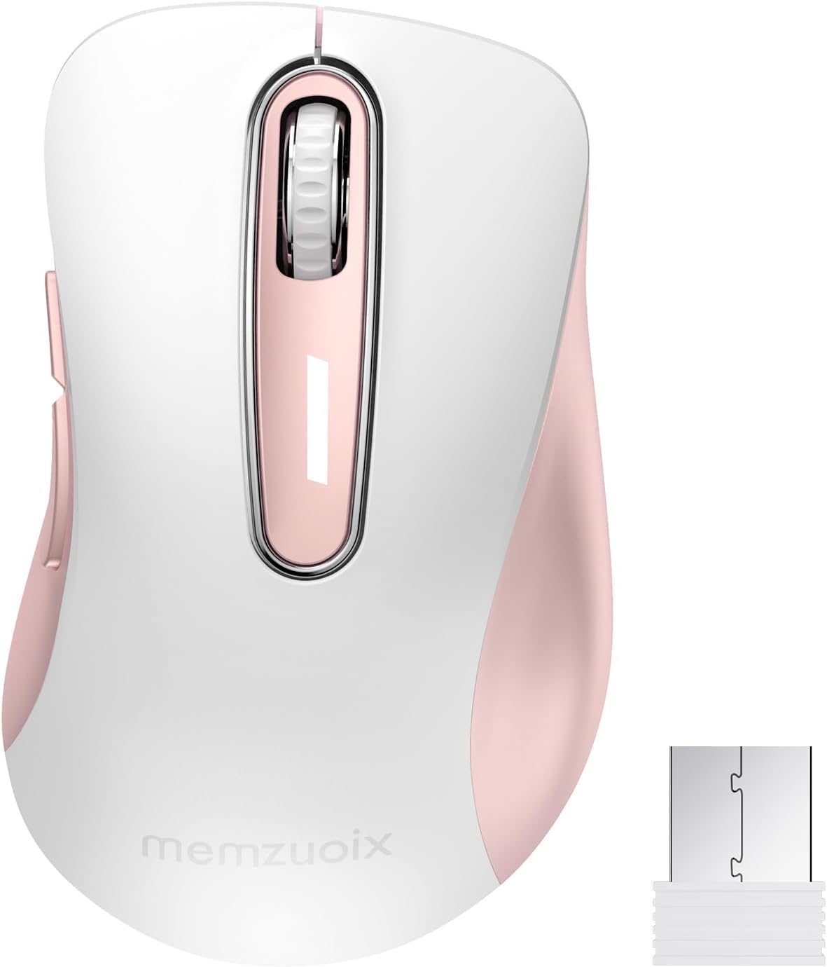 memzuoix 2.4G Wireless Mouse, 1400 DPI Mobile Optical Cordless Mouse with USB Receiver, Portable Computer Mice for Laptop, PC, Desktop, MacBook, 5 Buttons, Red