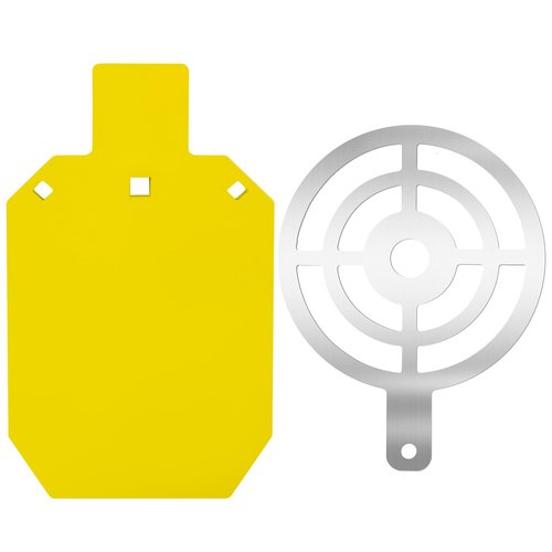 Eydutoi AR500 Steel Target for Shooting with Steel Painting Stencil,Yellow 1/2" Thick Gong Silhouette Metal Target,7" W×12" L,Shooting Targets for The Range