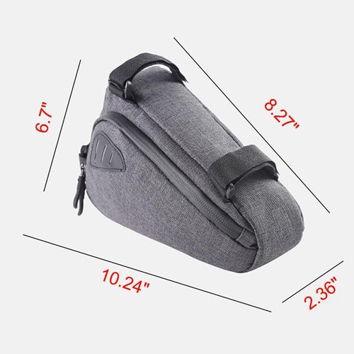 Takelablaze Bike Bag Bike Frame Bag Reflective Bicycle Frame Storage Bag Water-Resistant Bike Triangle Pouch Cycling Bike Accessories, Grey
