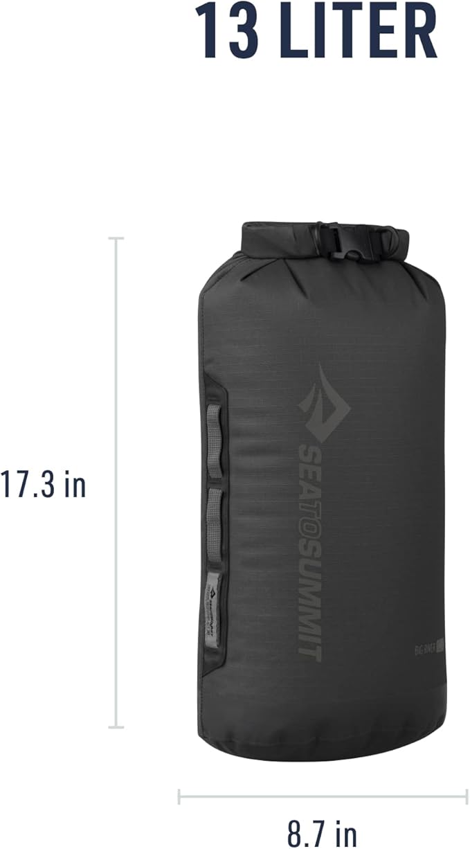 Sea to Summit Big River Dry Bag, Heavy-Duty Dry Storage, 13 Liter, Jet Black