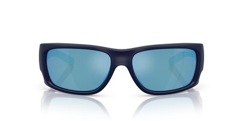 ARNETTE Man Sunglasses Dark Blue Matte Top/Shiny Frame, Dark Grey Mirror Water Polar Lenses, 62MM