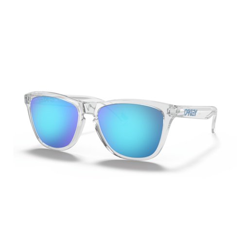 OAKLEY Frogskins (a) OO9245 9245A7 54MM Crystal Clear/Prizm Sapphire Square Sunglasses for Men for Women+ Bundle Accessory Leash Kit, Microfiber Pouch
