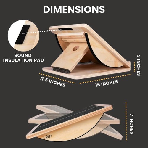 ABCDLIFE 2-in-1 Fitness Slant Board for Calf Stretching Adjustable Incline Board for Mobility, Rehab, Yoga, Pilates, Planter Fasciitis Calf Stretcher Balance Board for Feet Heel Ankle – Portable