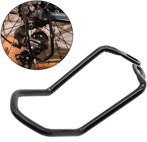 Black Rear Derailleur Protector, Steel Bicycle Derailleur Guard, Bike Rear Derailleur Hanger Rear Gear Protector Chain Stay Guard for Bicycle Mountain Road Cycling,150 mm,Derailleurs and Parts