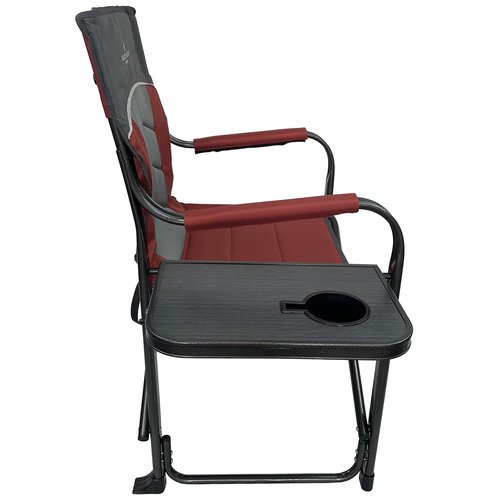 XL Directors Chair with Foldable Side Table, Heavy Duty Camp Chair supports 400 Lbs, Oversize Outdoor Folding Seat with High Back and Padded Armrests for Lawn, Beach, Tailgating, Sports