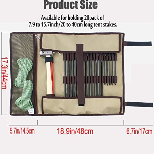 TINTON LIFE® Heavy Duty Tent Nail and Hammer Storage Bag Oxford Stakes Pegs Pouch Holder Case - Tent Pegs Not Included