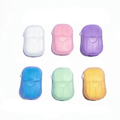 Juroicessry 6Pcs Colorful Soap Sheets for Traveling,Portable Soap Paper, Effectively Cleans Stains, Suitable for BBQ, Camping, Hiking, Traveling，Personal Care， Camping Soap and Shampoo