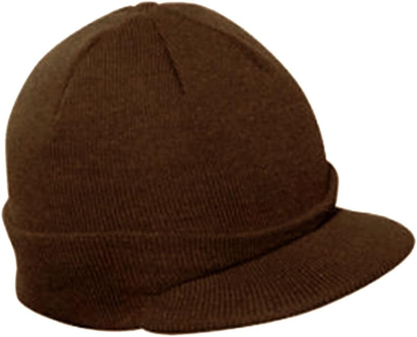The Vintage Year Plain Sports Visor Billed Knit Radar Cuff Beanie