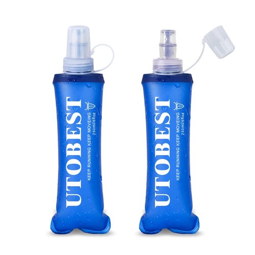 UTOBEST Running Vest 5L Black Vest Only with 2 Pack 250ml Soft Flask