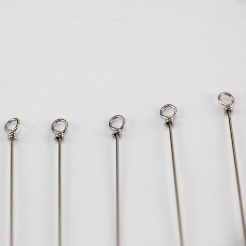 100 Pack Fishing Wire Spinner Baits, Stainless Steel Looped Shaft for Lure Making Supplies - Freshwater Bass Trout Walleye Salmon Catfish