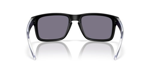 Oakley Men's OO9244 Holbrook Low Bridge Fit Rectangular Sunglasses, Matte Black/Prizm Grey, 56 mm