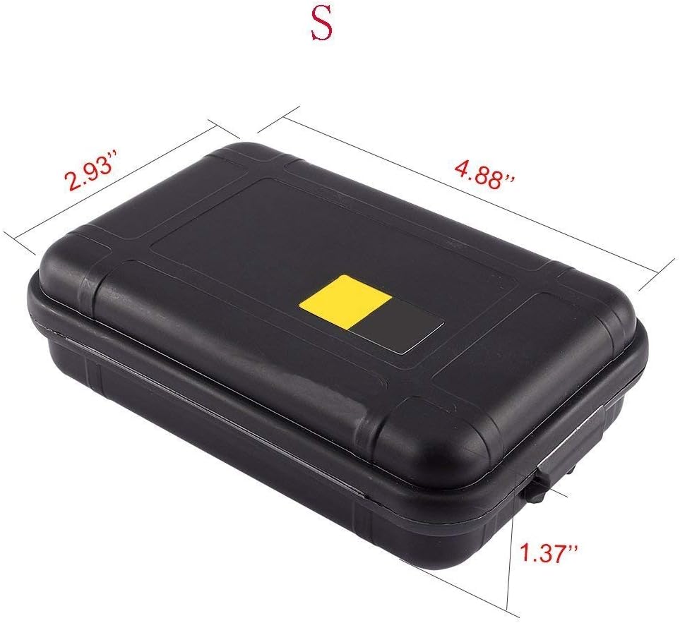 Outdoor Survival Storage Box, Shockproof Box Plastic Tool Box Enclosure Airtight Survival Case Container Storage Travel Sealed Containers Carry Box For Camping Fishing (S, Orange)