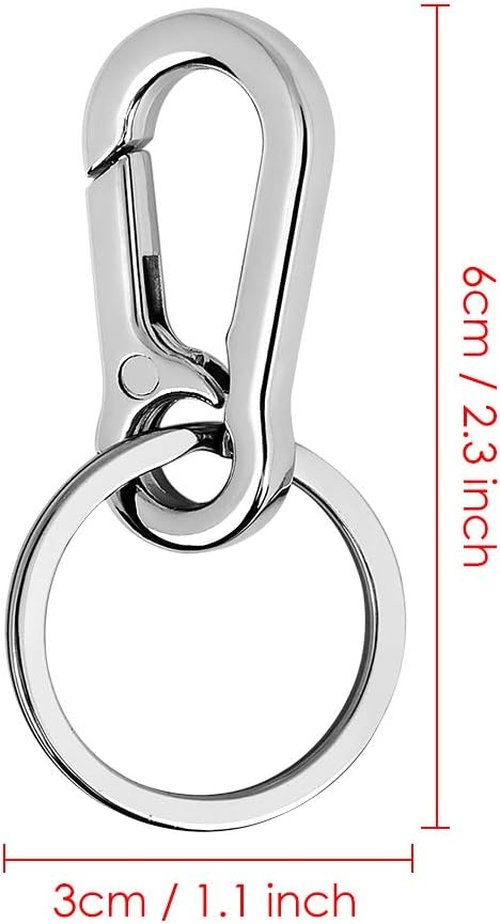 DS. DISTINCTIVE STYLE Carabiner Clip Keyring Stainless Steel Keychain with Snap Hook Quick Release Key Rings