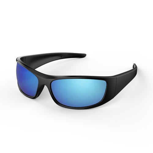 Bloomoak Super Dark Lens Black Polarized Sunglasses | Wrap Around Sport Sunglasses Unisex | UV400 | CAT 4 | For Photophobia
