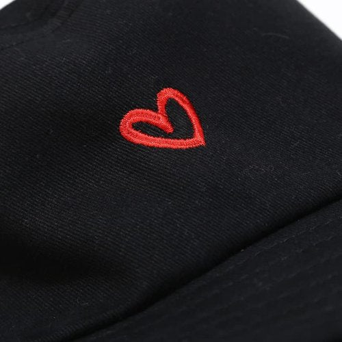 XYIYI 2 Pack Heart Black Beige Unisex Bucket Hat for Women Men Summer Beach Fishing Hat Sun Hat