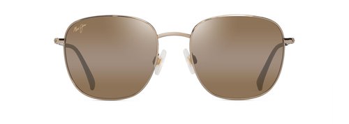 Maui Jim Unisex's Olali AF Polarized Square Sunglasses, Shiny Lt Gold W/Greyish-Green/Hcl® Bronze Polarized, Large