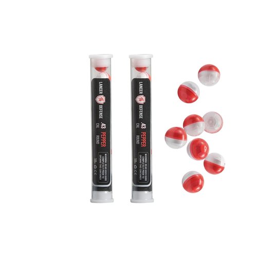 Lancer Tactical Defense Ball 0.43 Cal for Self Defense Includes Pepper Projectile Bulk 2 Pack, Pack of 8 Each