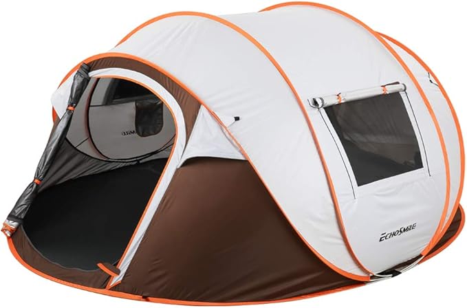 EchoSmile Camping Instant Pop Up Tent, 2/4/6/8/10 Person, Water Resistant Dome, Easy Setup for Camping Hiking and Outdoor, Portable with Carry Bag, 3 Season