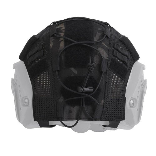 Tactical Fast Helmet Cover Set and Tactical Helmet Battery Pouch Counterweight Pouch Fit Size M/L Fast PJ BJ MH Helmet (BKCP/Black)