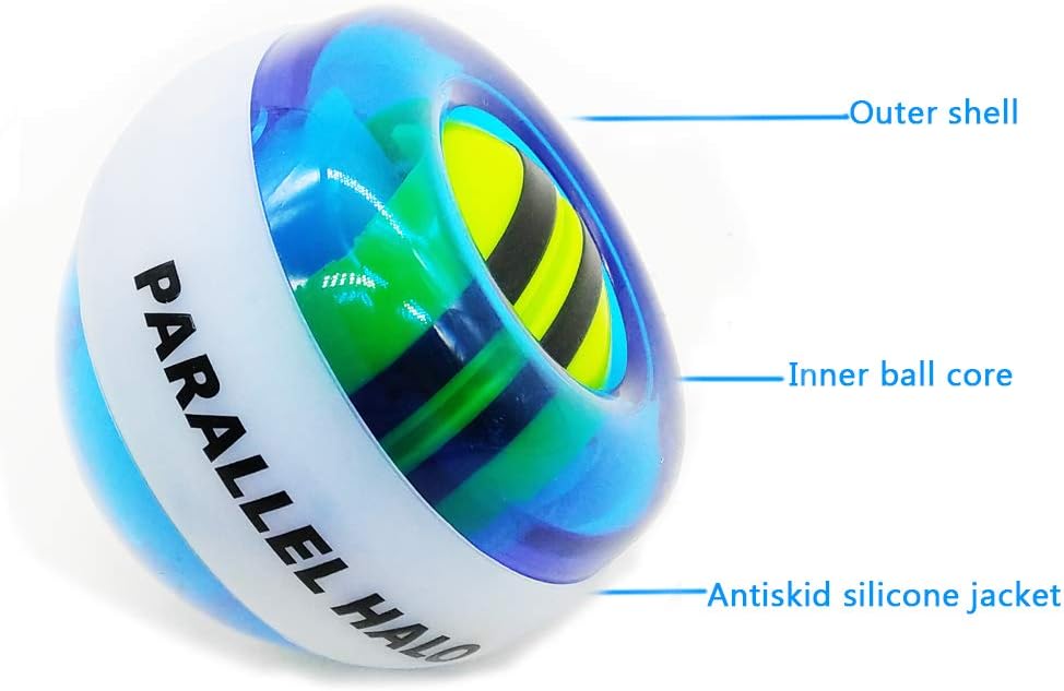 Power Wrist Ball AUTO Start Gyro Ball with LED Lights Forearm Exerciser Wrist Strengthener for Strengthening Muscle and Bones