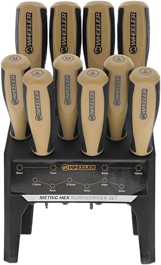 Wheeler 30 Piece SAE/Metric Hex and Torx P-Handle Set for Pistol Rifle Handgun Gunsmithing Rebuild and Maintenance, Black, Yellow, Gray