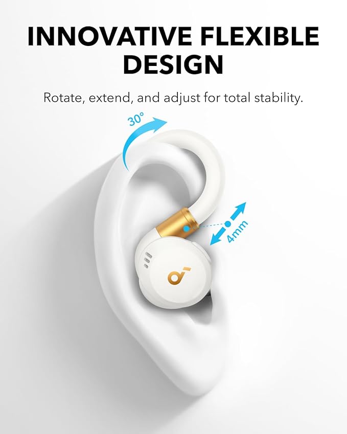 soundcore Sport X20 by Anker, True-Wireless Workout Earbuds, Rotatable and Extendable Ear Hooks, Noise Cancelling, Deep Bass, IP68 Waterproof, Sweatproof, Dustproof, 48H Play, Sport Earbuds for Gym