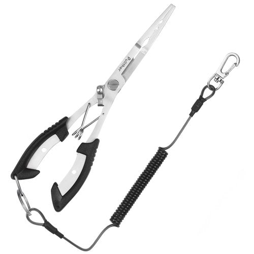 Pullther fishing Needle Nose Pliers Fishing,Hook Remover,Stainless Steel,Fishing Pliers Kit with Lanyard,Braid Cutter Rustproof Fishing Multitool for Saltwater Freshwater