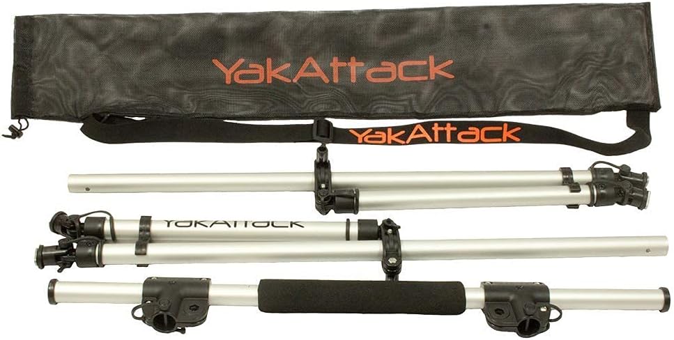 YakAttack CommandStand Universal Kayak Stand Assist Bar | Adjustable Width | Includes Paddle Holders & Accessory Mounts | Track or Flat Mount | Folding Frame | Made in USA