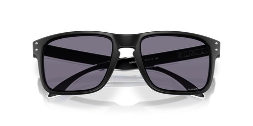 Oakley Men's OO9244 Holbrook Low Bridge Fit Rectangular Sunglasses, Matte Black/Prizm Grey, 56 mm