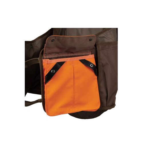Beretta Men's Outlander Durable Water-Resistant Front-Load Capable Upland Hunting Strap Vest with Game Bag & Waterbag Holder, Otter & Orange, X-Large-XX-Large