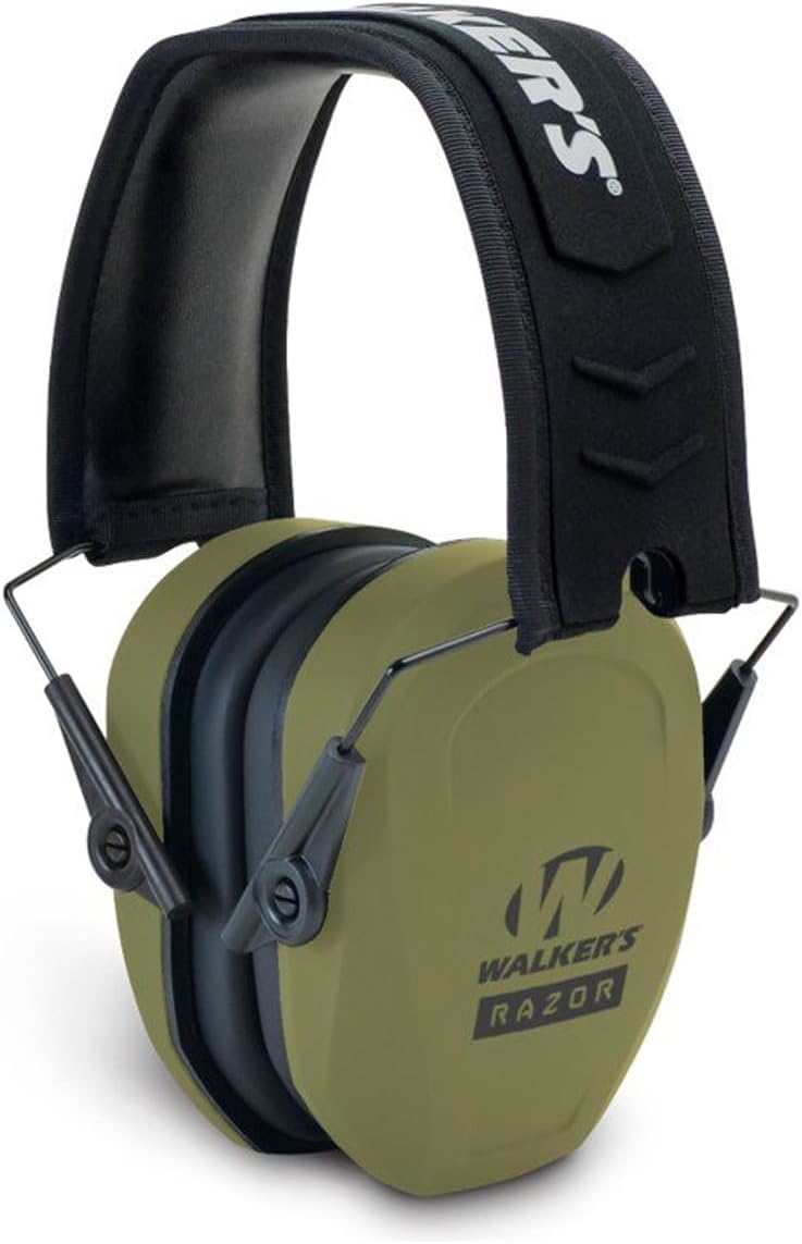 Walker's Razor Compact Electronic Youth/Women's 23dB NRR Noise-Canceling Hearing Protection Muff, 2 AAA Batteries Included