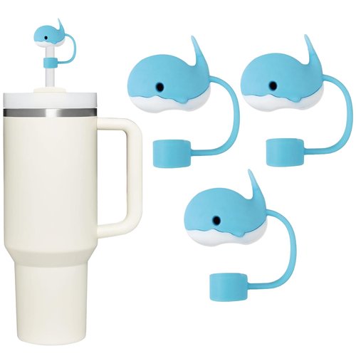 Straw Toppers for Stanley Tumblers 30/40oz Animal - Whale - 3pcs