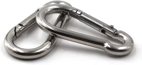 304 Stainless Steel Spring Snap Link Hook, Loaded Hook,Keychain Carabiner Clip for Home, Camping, Fishing, Hiking, Traveling