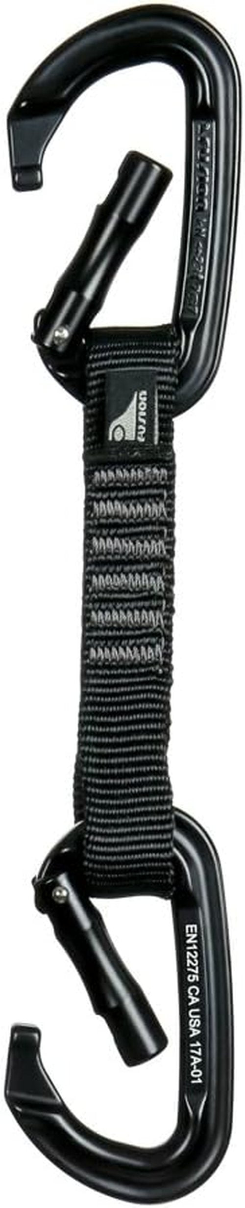 Fusion Climb 4-Pack 12cm Tactical Military Rescue Quickdraw Set with Contigua Straight Gate Black/Contigua Straight Gate Black Carabiners