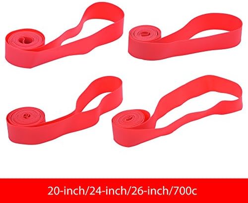 Tire Liners, Inner Tube Flat Protectors PVC Red Rim Strip Rim Tape Fits 20inch 24inch 26inch 700C Riding Wheels(26inch)