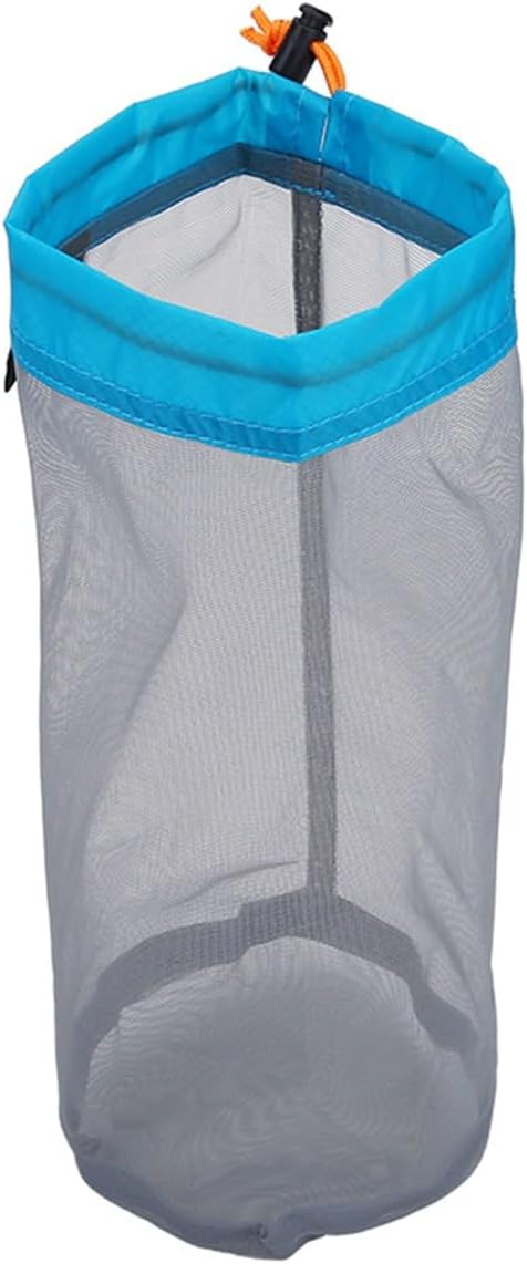 Mesh Stuff Sack Light Weight Nylon Mesh Drawstring Storage Bag for Travelling Hiking Camping Stuff Storage(Orange M)