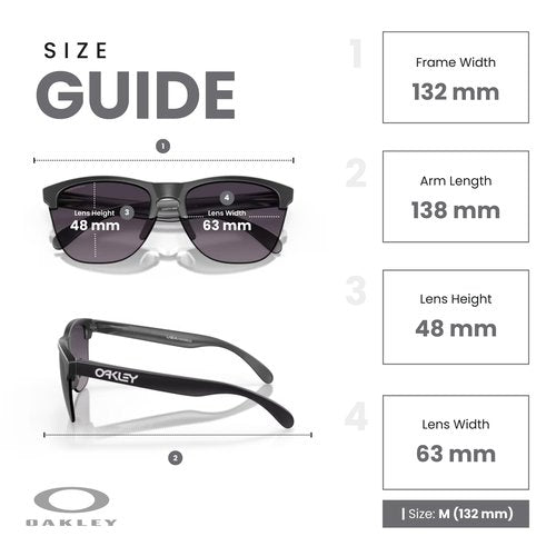OAKLEY Frogskins Lite OO9374 937449 63MM Matte Black/Prizm Grey Gradient Round Sunglasses for Men+ Bundle Accessory Leash Kit, Microfiber Pouch