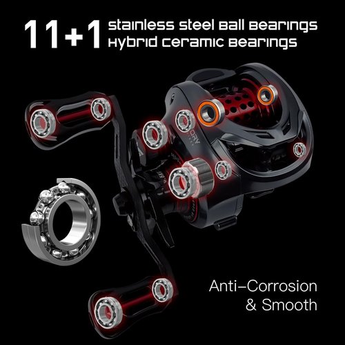 Mansory Baitcaster Reels, BFS Reels 7.3:1 Gear Ratio, 5.15oz Ultra-light Fishing Reels Bait-casting, 11+1 Hybrid Ceramic BB, Double Spools, Carbon Fiber Frame, Heavy Duty, Smooth, Freshwater Saltwater