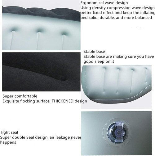 Berocia SUV Car Air Mattress with Pump Back Seat Gap Pad Filler Extender Bed for Dogs Kids Adults Travel Sleeping Legs Foot Rest