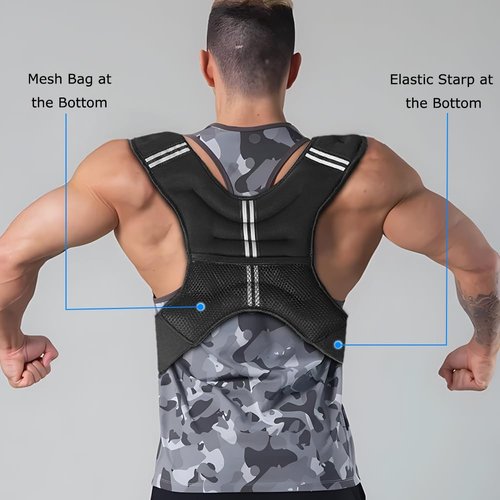 Kvittra Weighted Vest 11 lbs Weights with Reflective Stripe, Weighted vest for Men Women Workout Equipment, Body Weight Vests for Training Workout, Jogging, Cardio, Walking, Elite Workout Equipment