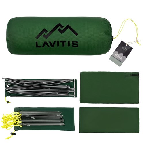 Lavitis 2 Person Lightweight Backpacking Tent,Ultralight Portable 20D Waterproof Nylon Tent for Camping，4.4LB 3 Season Backhiking with 7001 Aluminum Poles and V-Shaped Aluminum Floor Spike