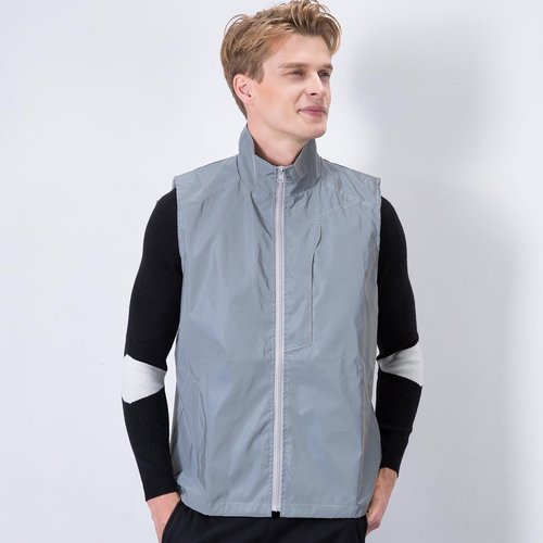 LZLRUN Reflective Vest Jacket Casual Hiphop Windbreaker Night Sporting Coat Hooded Fluorescent Clothing