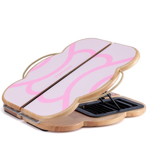 TOPIOM Calf Stretcher Slant Board, Foldable Incline Boards for Calf Stretching Squats Calf Stretcher Heavy Duty, 9 Adjustable Incline Board and Calf Stretcher for Foot Knees Ankle Heel Leg (Pink)