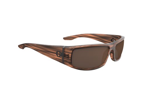 Spy Optic Men's Cooper Rectangular Sunglasses, Brown Stripe Tort-Happy Bronze, 60mm