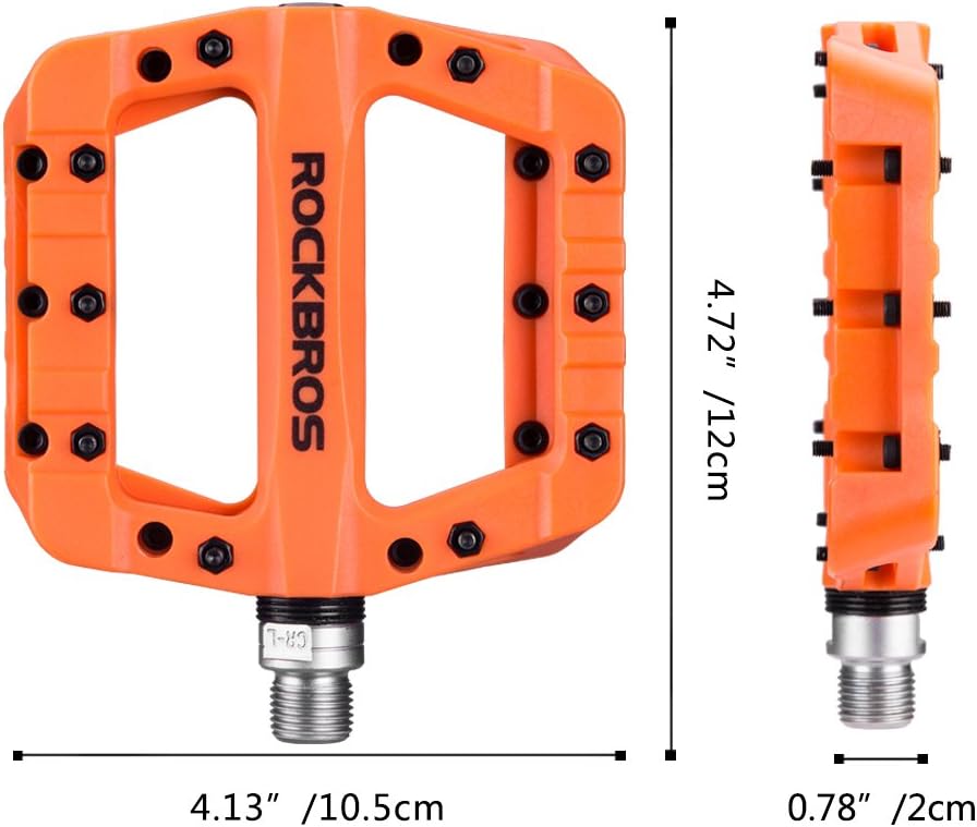 ROCKBROS MTB Pedals Mountain Bike Pedals Lightweight Nylon Fiber Bicycle Platform Pedals for BMX MTB 9/16"