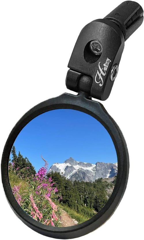 Hafny Bar End Bike Mirror, HD, Blast-Resistant, Glass Mirror, HF-MR090, HF-M951-FR03, HF-M952-FR03 (Silver Glass, 62mm)