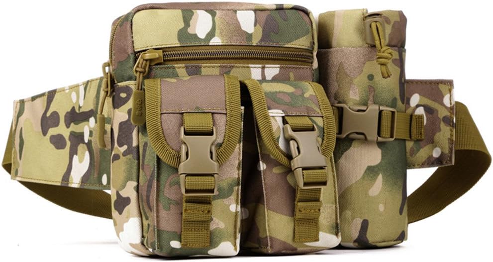 UNISTRENGH Tactical Fanny Packs Pouch With Water Bottle Pocket Holder Waterproof Molle Waist Pack Hip Belt Bag (Desert Camo)